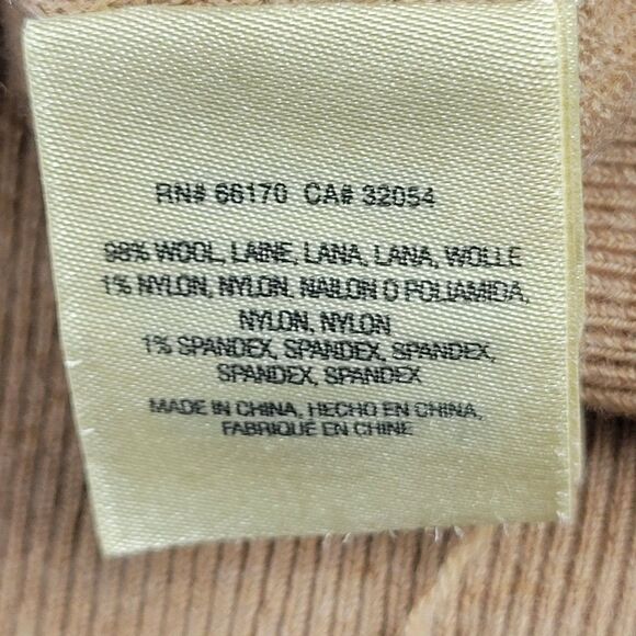 Moulinette Soeurs Anthropologie M Tan Wool Kitten Bow Halfway Button Sweater1015 - Picture 6 of 8